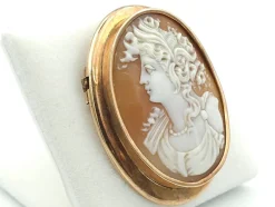 Clearance Pamono Victorian Brooch with Cameo in 14-Karat Gold