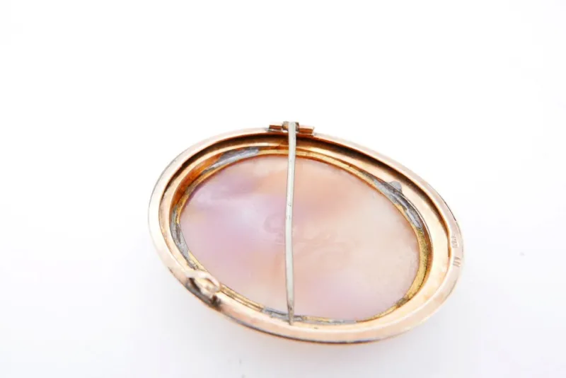 Clearance Pamono Victorian Brooch with Cameo in 14-Karat Gold