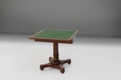 Outlet Pamono Victorian Burl Wood Folding Card Table, 19th Century