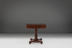 Outlet Pamono Victorian Burl Wood Folding Card Table, 19th Century