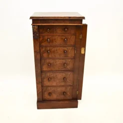 New Pamono Victorian Burr & Walnut Wellington Chest of Drawers, 1880s
