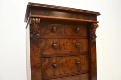 New Pamono Victorian Burr & Walnut Wellington Chest of Drawers, 1880s