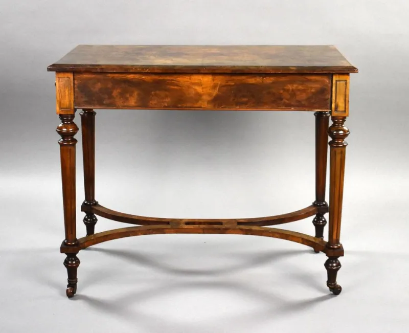 Online Pamono Victorian Burr Walnut Writing Table, 1870s