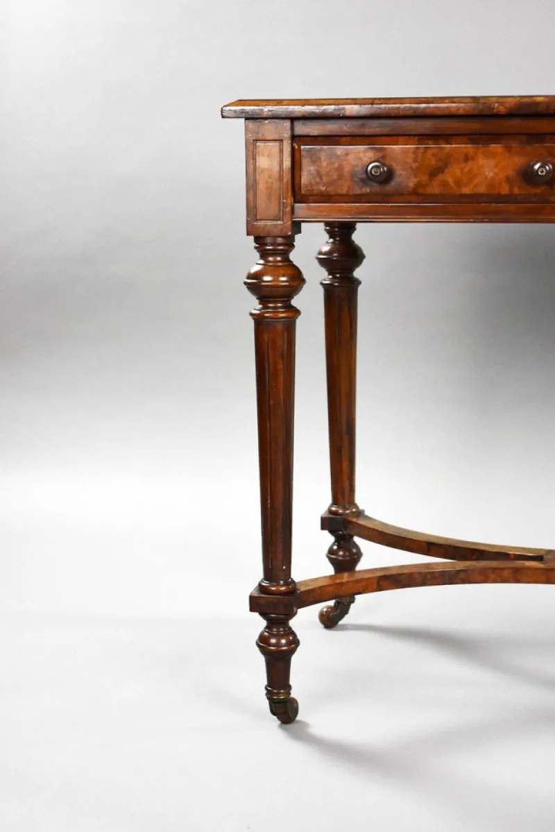 Online Pamono Victorian Burr Walnut Writing Table, 1870s
