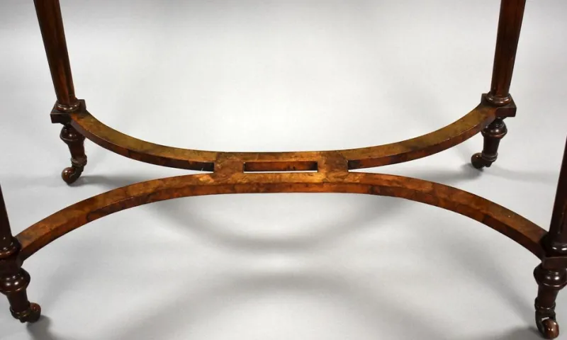 Online Pamono Victorian Burr Walnut Writing Table, 1870s