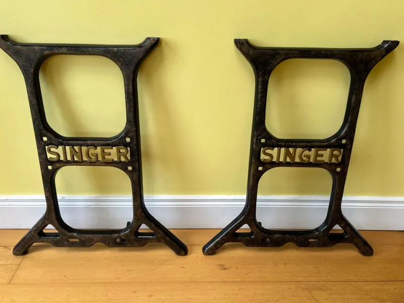 Clearance Pamono Victorian Cast Iron Hand Decorated Table Legs, Set of 2