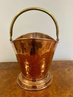 Pamono Victorian Copper and Brass Helmet Coal Bucket, 1860s