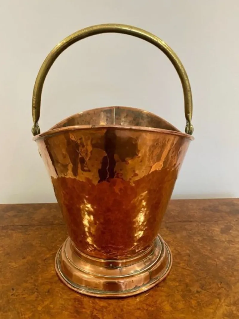 Pamono Victorian Copper and Brass Helmet Coal Bucket, 1860s