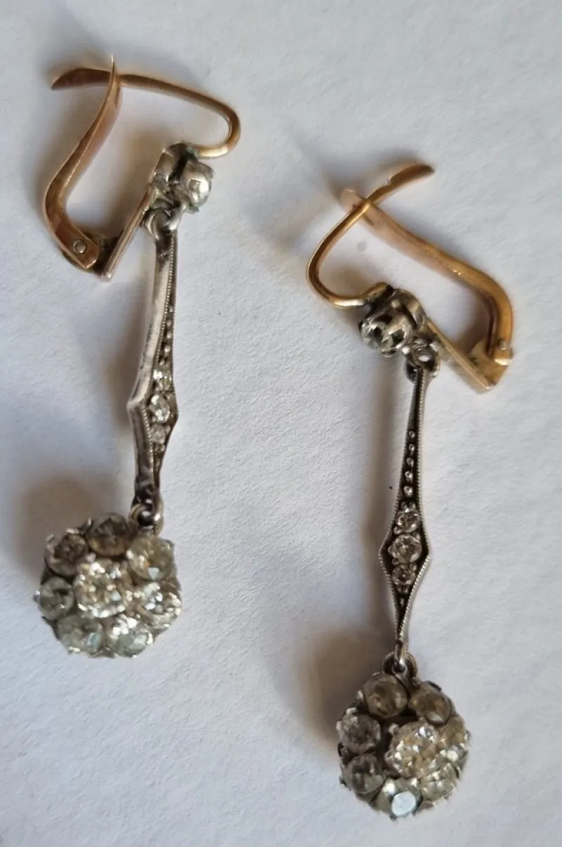 Pamono Victorian Diamond Earrings, Late 19th Century, Set of 2> Earrings