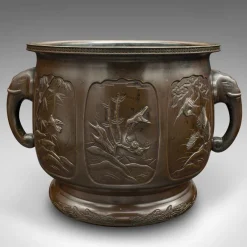 Pamono Victorian Edo Planter in Bronze, Japan, 1860s><noscript><img width=