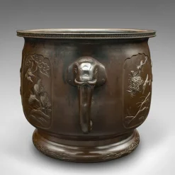 Pamono Victorian Edo Planter in Bronze, Japan, 1860s><noscript><img width=