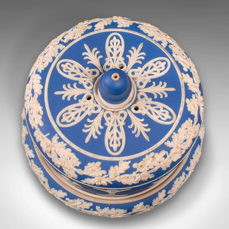 Online Pamono Victorian English Jasperware Cheese Keeper or Serving Dome in the Style of Wedgwood
