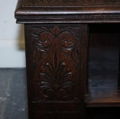 Online Pamono Victorian English Oak Carved Revolving Bookcase