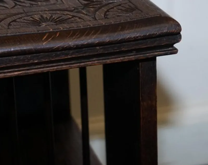 Online Pamono Victorian English Oak Carved Revolving Bookcase