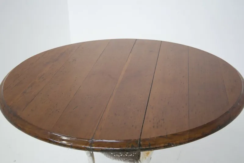 Pamono Victorian English White and Wood Cast Iron Table> Garden Tables