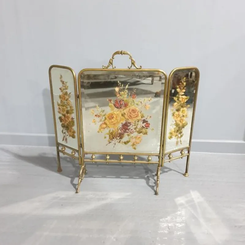Pamono Victorian Folding Fire Screen> Room Dividers & Screens