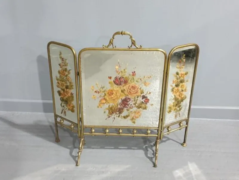 Pamono Victorian Folding Fire Screen> Room Dividers & Screens