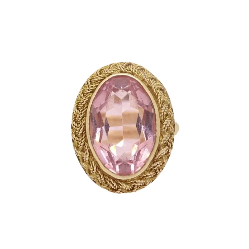 Outlet Pamono Victorian French Rose Ring with 18kt Gold, France