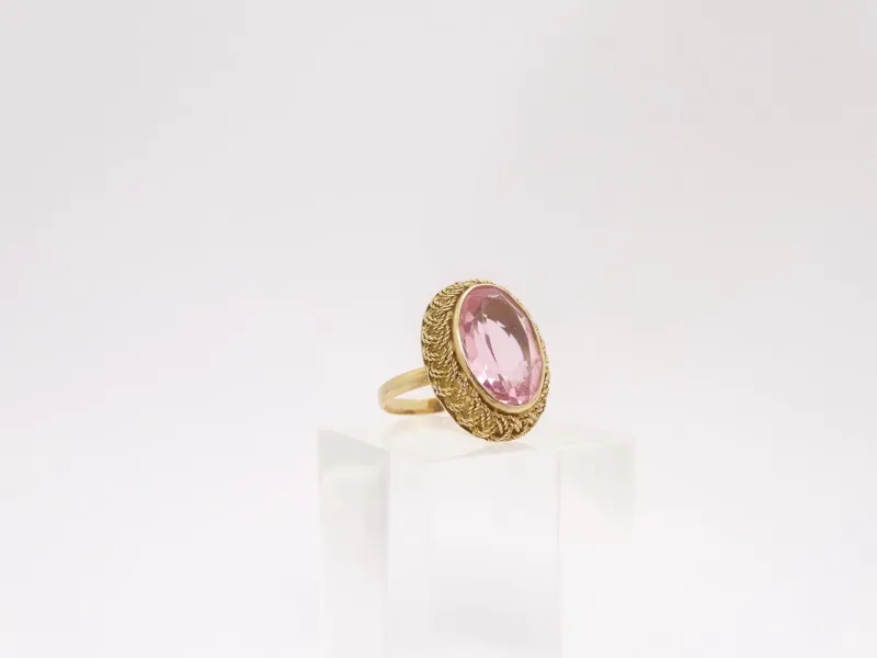 Outlet Pamono Victorian French Rose Ring with 18kt Gold, France