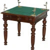 Pamono Victorian Game Table with Drop Middle, Secret Drawers and Buttons, 1840s