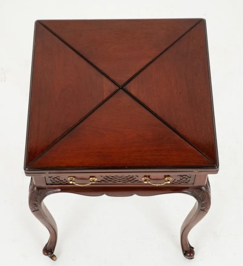 Pamono Victorian Games Envelope Card Table in Mahogany, 1890s> Game Tables