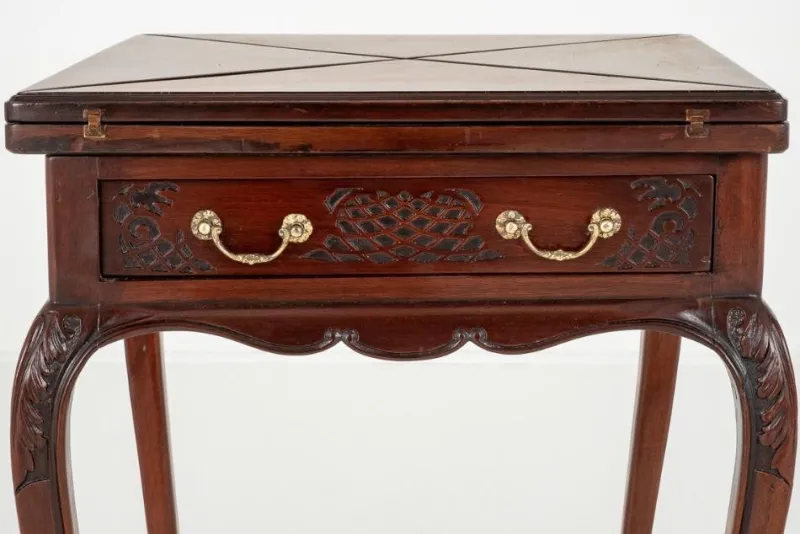 Pamono Victorian Games Envelope Card Table in Mahogany, 1890s> Game Tables