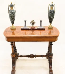 Pamono Victorian Games Table in Burr Walnut, 1880s><noscript><img width=