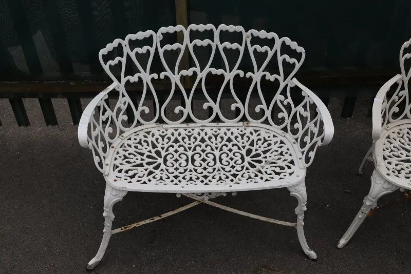 Pamono Victorian Garden Furniture, 1900, Set of 3> Garden Seating