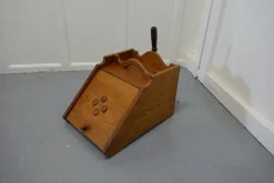 Hot Pamono Victorian Gilded Ash Coal Box with Liner and Shovel, 1880s, Set of 2