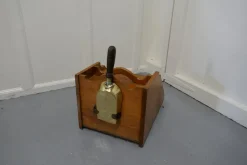 Hot Pamono Victorian Gilded Ash Coal Box with Liner and Shovel, 1880s, Set of 2