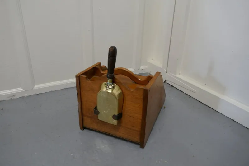 Hot Pamono Victorian Gilded Ash Coal Box with Liner and Shovel, 1880s, Set of 2