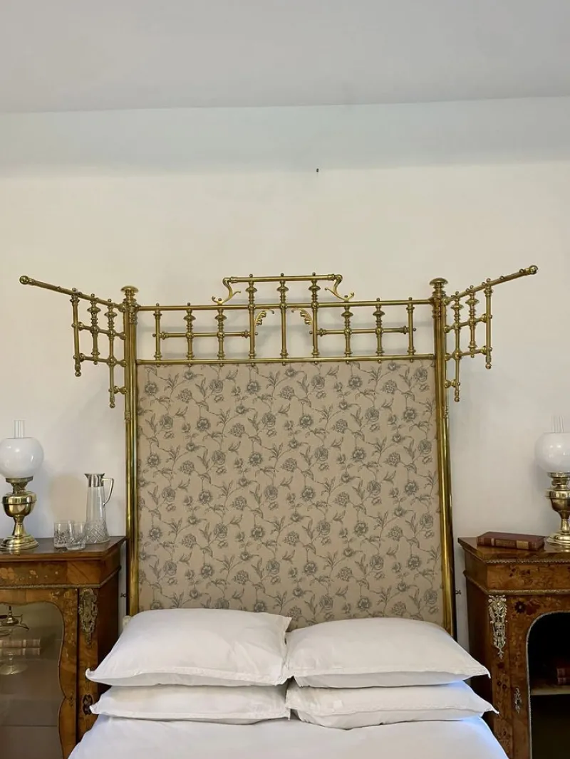 Outlet Pamono Victorian Gilded Solid Brass Half Tester Double Bed