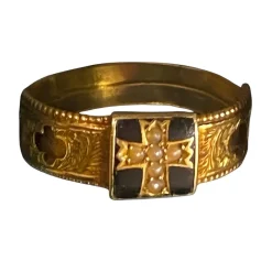 Pamono Victorian Gold Memorial Mourning Ring> Rings