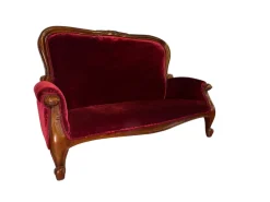 New Pamono Victorian Loveseat Miniature in Red Velvet