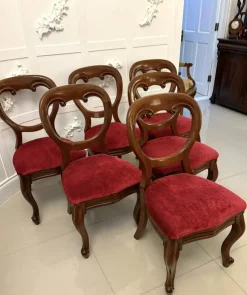 New Pamono Victorian Mahogany Dining Chairs, 1860s, Set of 6
