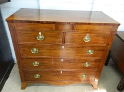 Pamono Victorian Mahogany Inlay Chest of Drawers