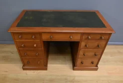 Hot Pamono Victorian Mahogany Pedestal Desk, England, Late 19th Century