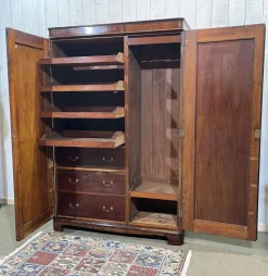 Pamono Victorian Mahogany Wardrobe, 19th Century><noscript><img width=