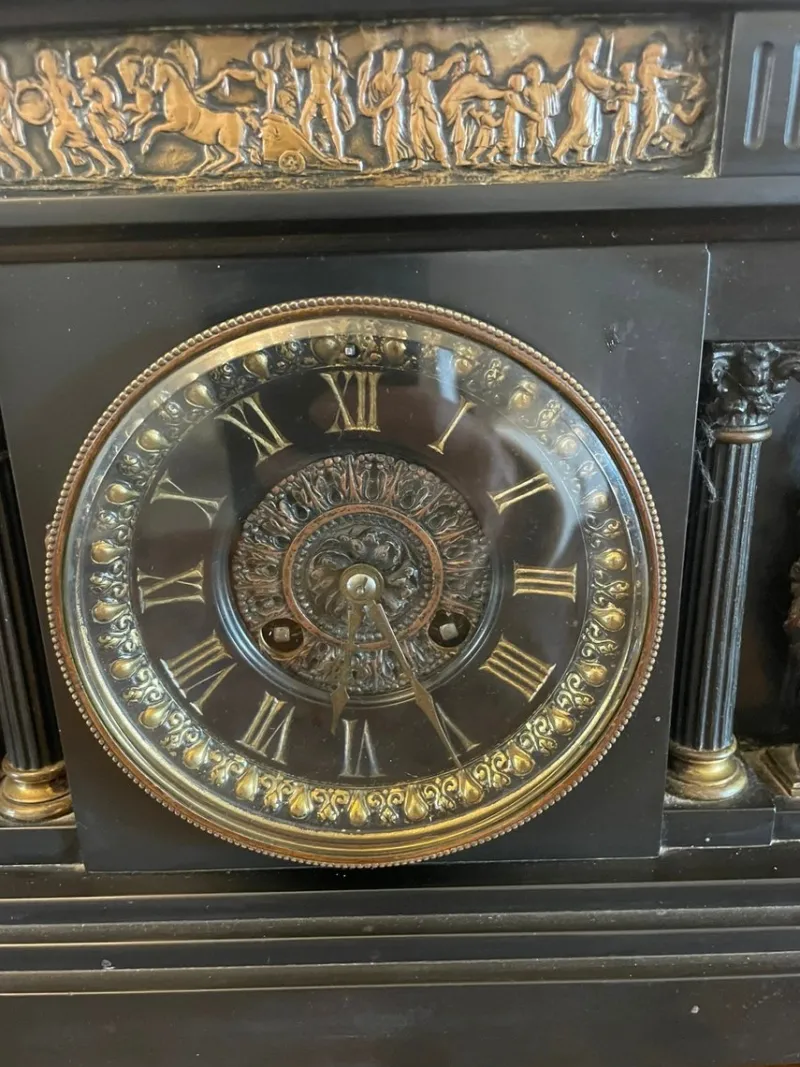 Pamono Victorian Marble Mantle Clock, 1860s> Clocks
