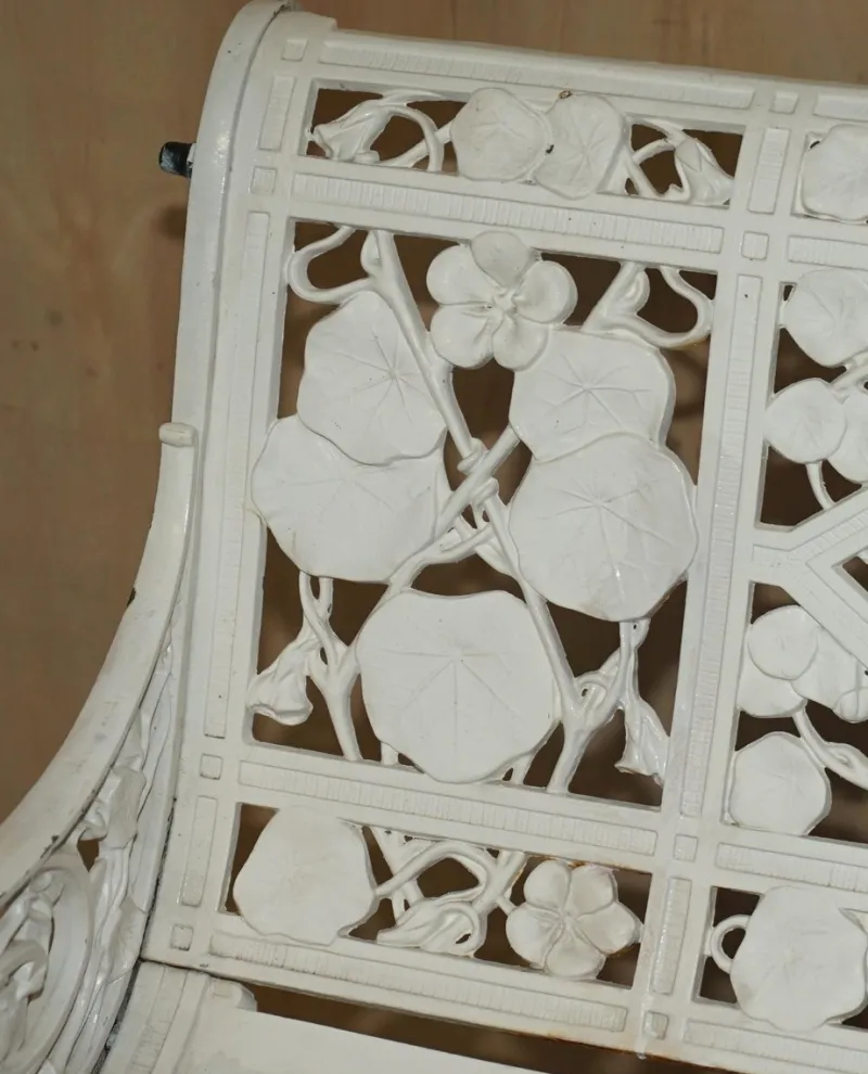Pamono Victorian Nasturtium Pattern Garden Bench from Coalbrookdale, 1870> Garden Seating