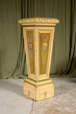 Pamono Victorian Neoclassical Painted Oak Plinth, 1900s> Pedestals And Columns