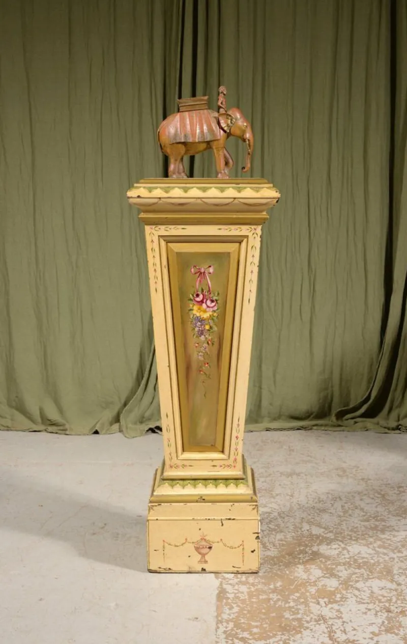 Pamono Victorian Neoclassical Painted Oak Plinth, 1900s> Pedestals And Columns