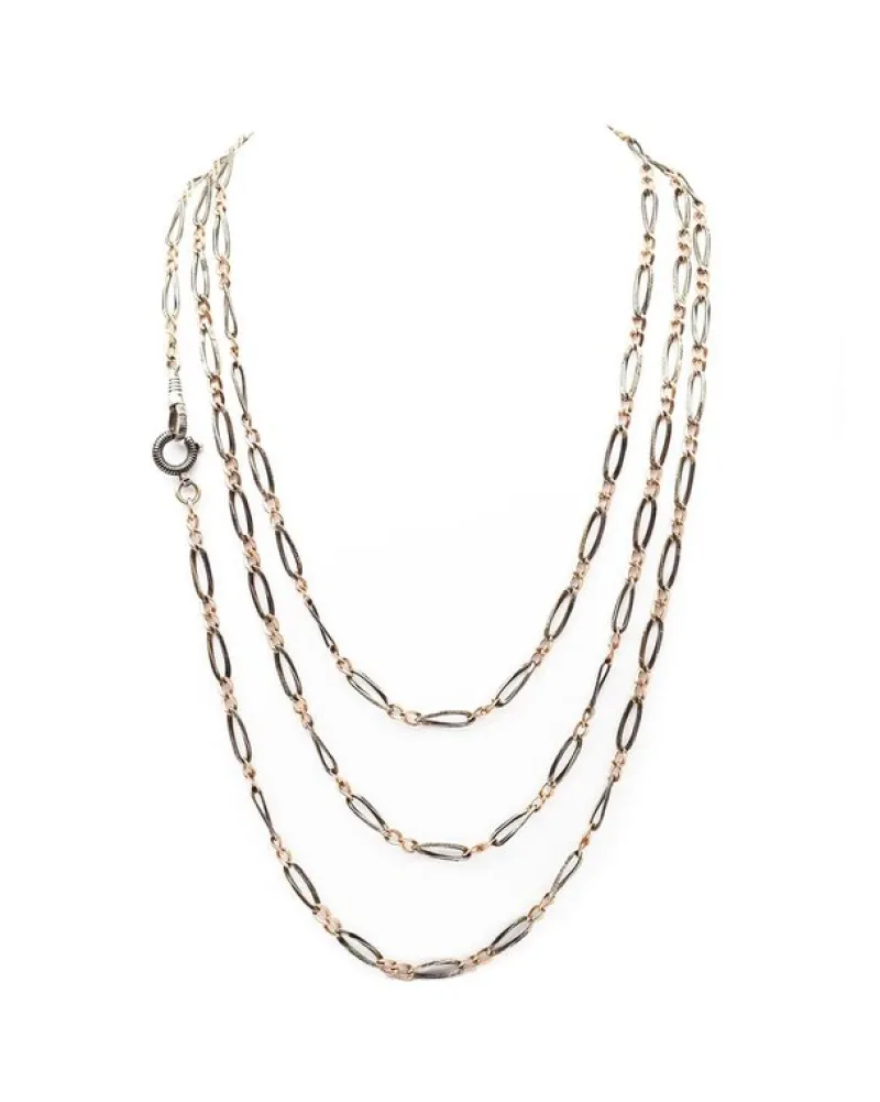 Online Pamono Victorian Niello Silver Chain
