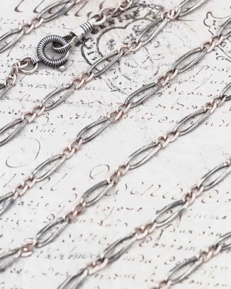 Online Pamono Victorian Niello Silver Chain