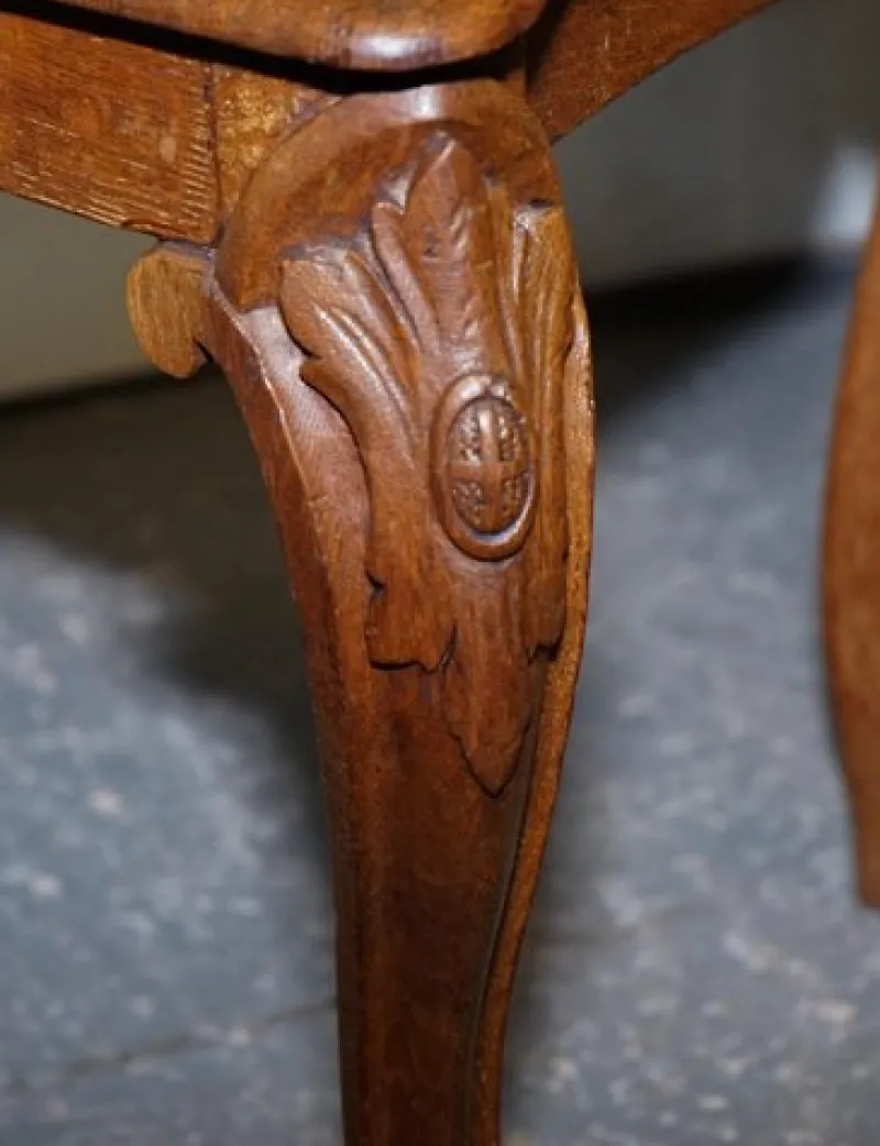 Online Pamono Victorian Oak Carved Hallway Chairs with Lion Paw Feet, Set of 2