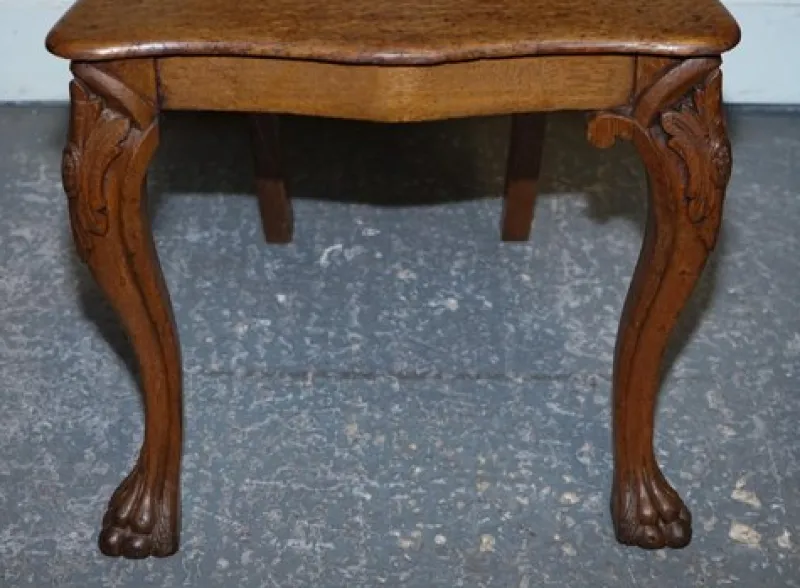 Online Pamono Victorian Oak Carved Hallway Chairs with Lion Paw Feet, Set of 2