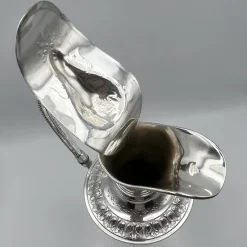 Pamono Victorian Ornate Silver-Plated Claret Jug with Rams Head Handle from James Deakin & Sons, Sheffield, United Kingdom, 1880s><noscript><img width=