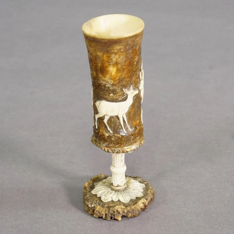 Pamono Victorian Rustic Black Forest Drinking Goblet, Germany, 1860s> Glassware