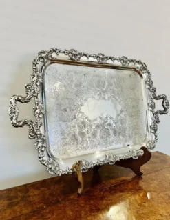 Pamono Victorian Silver Plated Ornate Serving Tray, 1880s><noscript><img width=