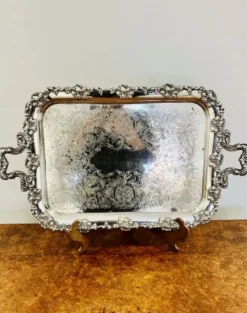 Pamono Victorian Silver Plated Ornate Serving Tray, 1880s><noscript><img width=